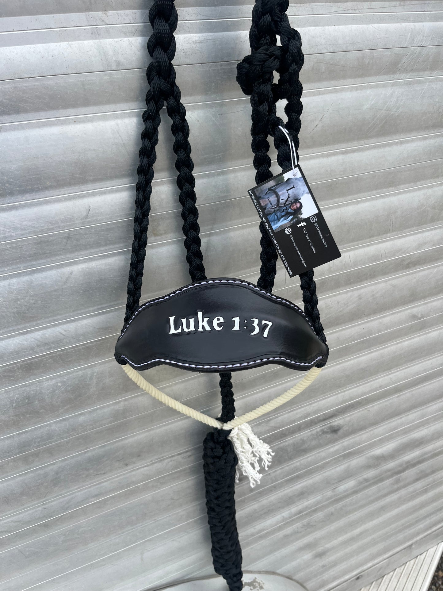 Ready to Ship Bronc x Rope Noseband Bible verse halter